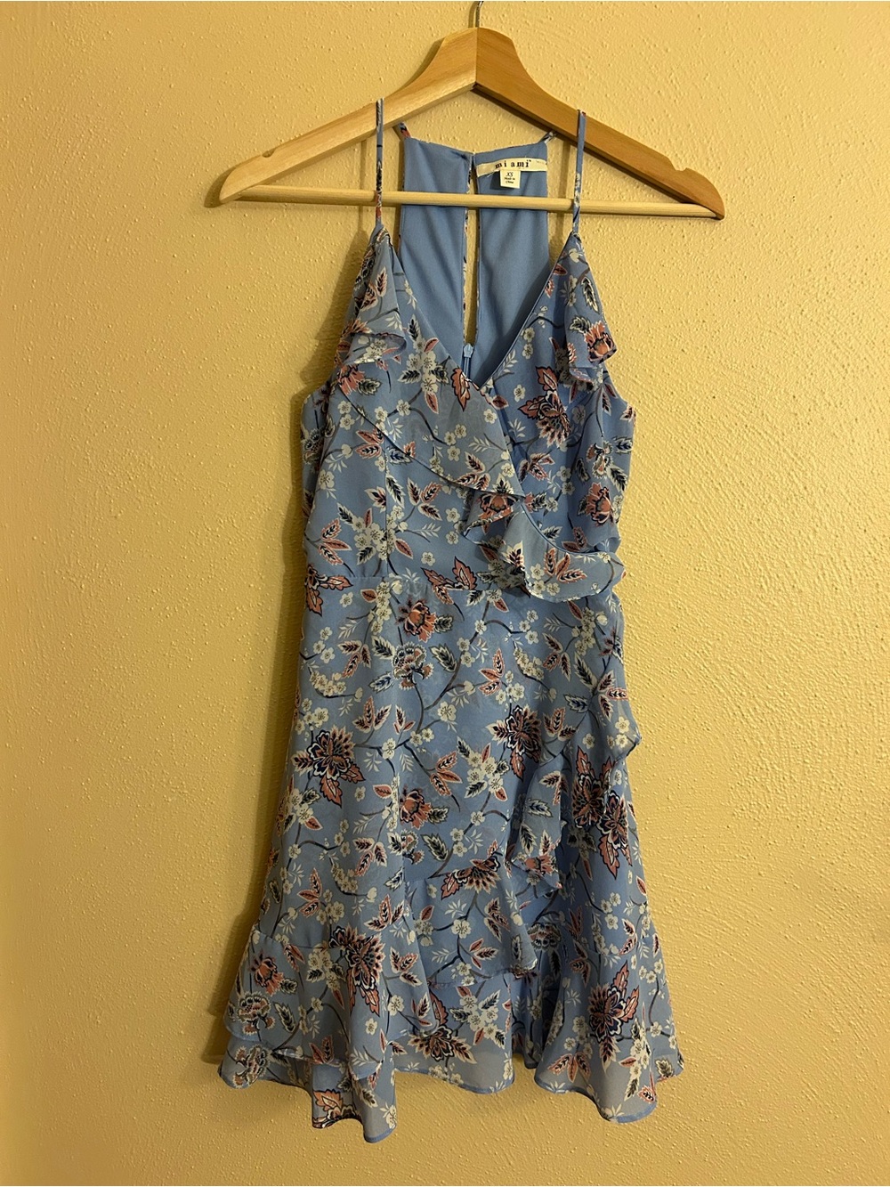 Periwinkle Floral Ruffle Mini Dress